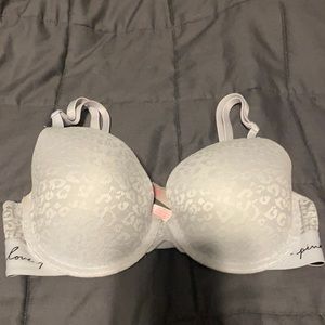 light blue lace leapord print bra